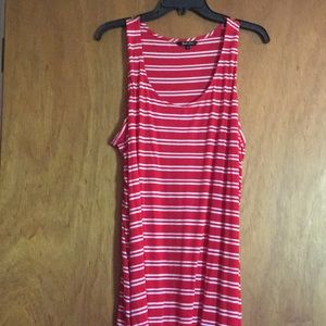 Long red striped dress
